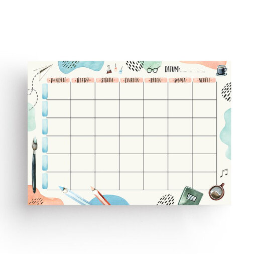 rodinný týdenní plánovač